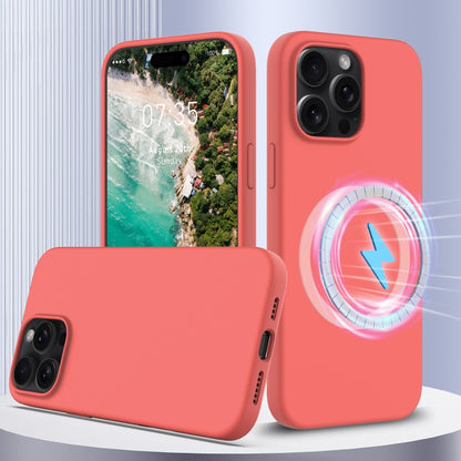 For iPhone 16 Pro Max Shockproof Silicone Magsafe Phone Case(Pink Orange) - iPhone 16 Pro Max Cases by buy2fix | Online Shopping UK | buy2fix