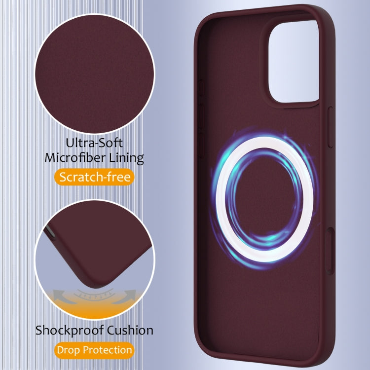 For iPhone 16 Pro Shockproof Silicone Magsafe Phone Case(Plum Color) - iPhone 16 Pro Cases by buy2fix | Online Shopping UK | buy2fix