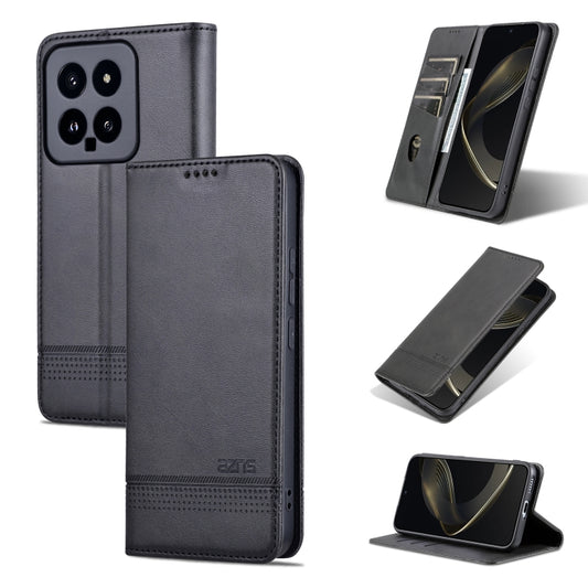 For Xiaomi 14 AZNS Magnetic Calf Texture Flip Leather Phone Case(Black) - 14 Cases by AZNS | Online Shopping UK | buy2fix