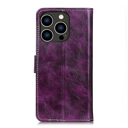 For iPhone 16 Pro Max Retro Crazy Horse Texture Horizontal Flip Leather Phone Case(Purple) - iPhone 16 Pro Max Cases by buy2fix | Online Shopping UK | buy2fix