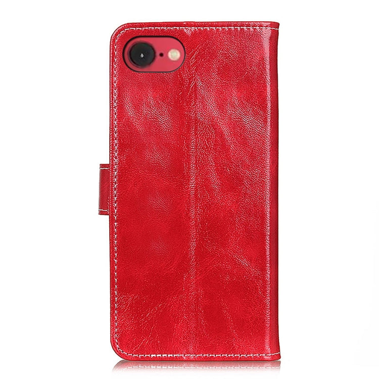 For iPhone 16e Retro Crazy Horse Texture Horizontal Flip Leather Phone Case(Red) - iPhone 16e Cases by buy2fix | Online Shopping UK | buy2fix