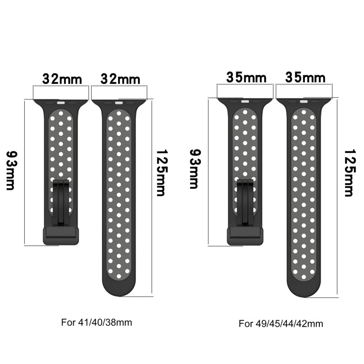 For Apple Watch 3 42mm Magnetic Buckle Silicone Watch Band(Black Limes) - Watch Bands by buy2fix | Online Shopping UK | buy2fix