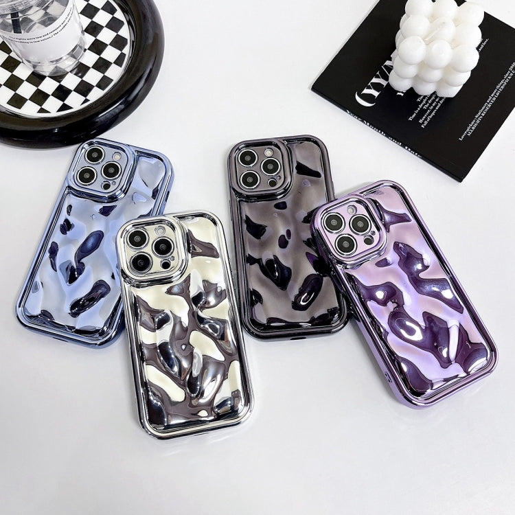 For iPhone 16 Electroplating Meteorite Texture TPU Phone Case(Silver) - iPhone 16 Cases by buy2fix | Online Shopping UK | buy2fix