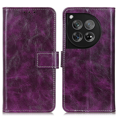 For OnePlus 12 Retro Crazy Horse Texture Leather Phone Case(Purple) - OnePlus Cases by buy2fix | Online Shopping UK | buy2fix