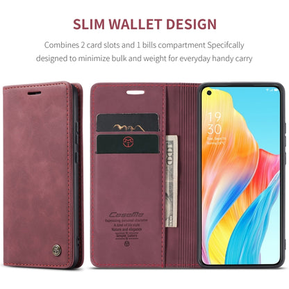 For OPPO A78 4G CaseMe 013 Multifunctional Horizontal Flip Leather Phone Case(Wine Red) - OPPO Cases by CaseMe | Online Shopping UK | buy2fix