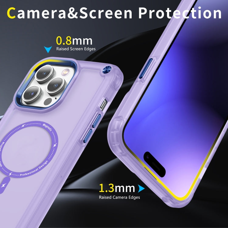 For iPhone 16 Pro Max Skin Feel TPU + PC MagSafe Magnetic Phone Case(Transparent Purple) - iPhone 16 Pro Max Cases by buy2fix | Online Shopping UK | buy2fix