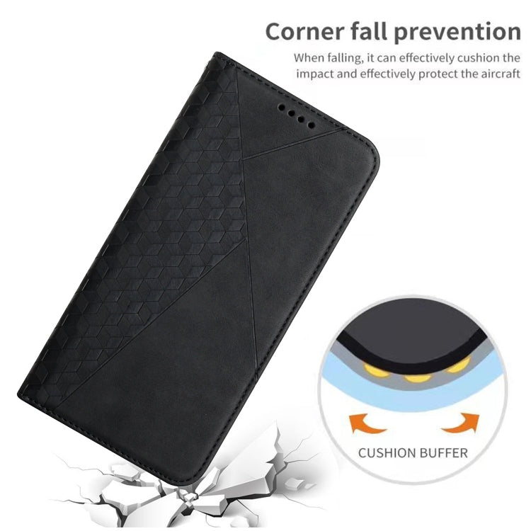For Xiaomi Redmi K70E Diamond Splicing Skin Feel Magnetic Leather Phone Case(Black) - K70E Cases by buy2fix | Online Shopping UK | buy2fix