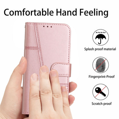 For Xiaomi Redmi Note 13 4G Global Stitching Calf Texture Buckle Leather Phone Case(Rose Gold) - Note 13 Cases by buy2fix | Online Shopping UK | buy2fix