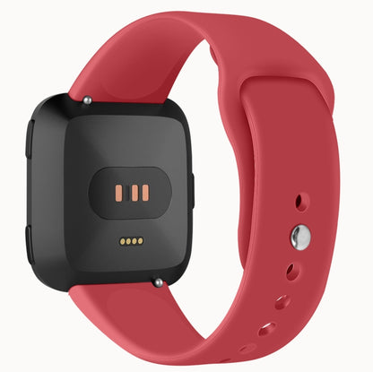 For Fitbit Versa 2 / Fitbit Versa / Fitbit Versa Lite Solid Color Silicone Watch Band, Size:L(Red) - Watch Bands by buy2fix | Online Shopping UK | buy2fix