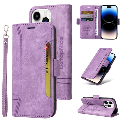 For iPhone 15 Pro Max BETOPNICE Dual-side Buckle Leather Phone Case(Purple) - iPhone 15 Pro Max Cases by BETOPNICE | Online Shopping UK | buy2fix