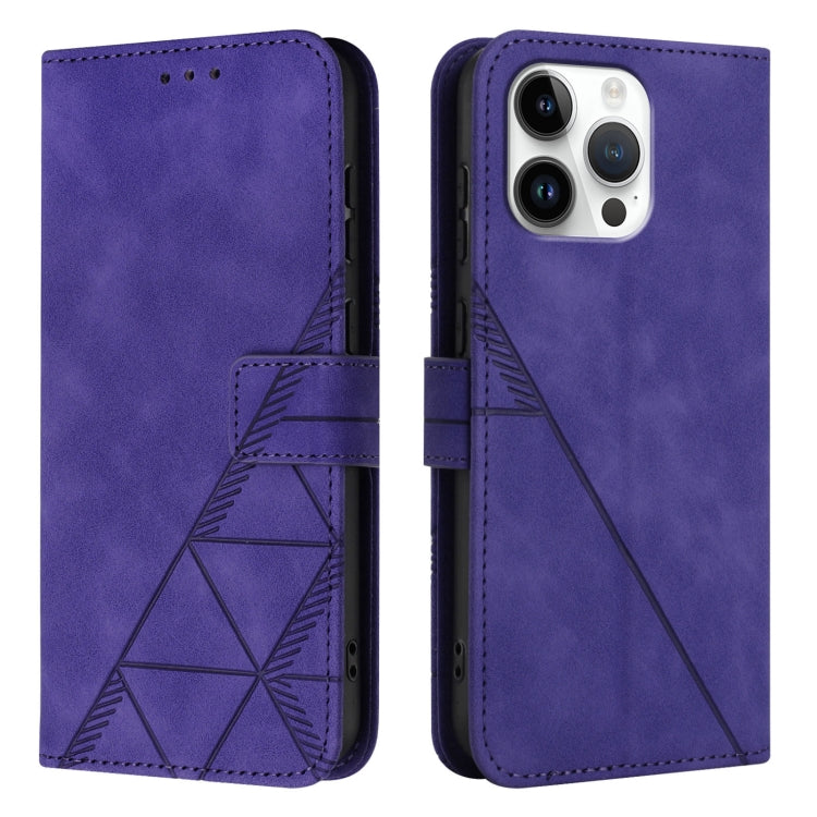 For iPhone 16 Pro Max Crossbody 3D Embossed Flip Leather Phone Case(Purple) - iPhone 16 Pro Max Cases by buy2fix | Online Shopping UK | buy2fix