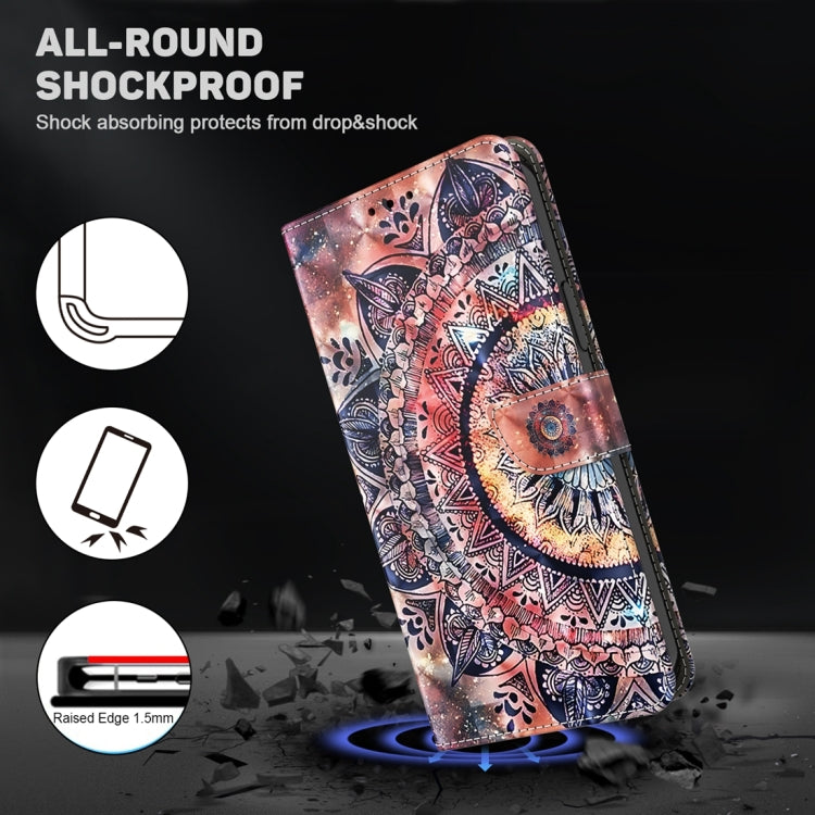 For Google Pixel 9 Pro 3D Painted Pattern Leather Phone Case(Colorful Mandala) - Google Cases by buy2fix | Online Shopping UK | buy2fix