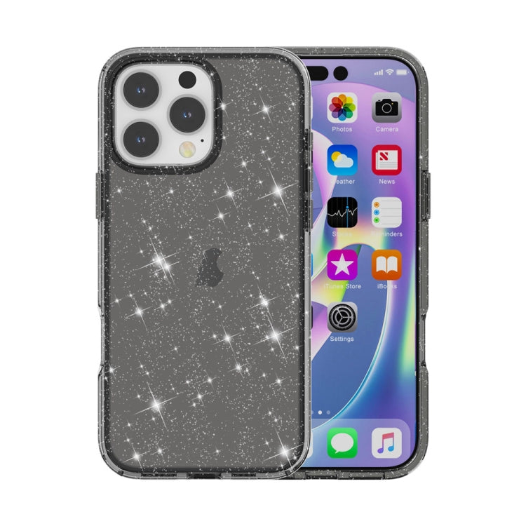 For iPhone 16 Pro Max Shockproof Terminator Glitter Powder Phone Case(Black) - iPhone 16 Pro Max Cases by buy2fix | Online Shopping UK | buy2fix