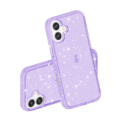 For iPhone 16 Plus Shockproof Terminator Glitter Powder Phone Case(Purple) - iPhone 16 Plus Cases by buy2fix | Online Shopping UK | buy2fix