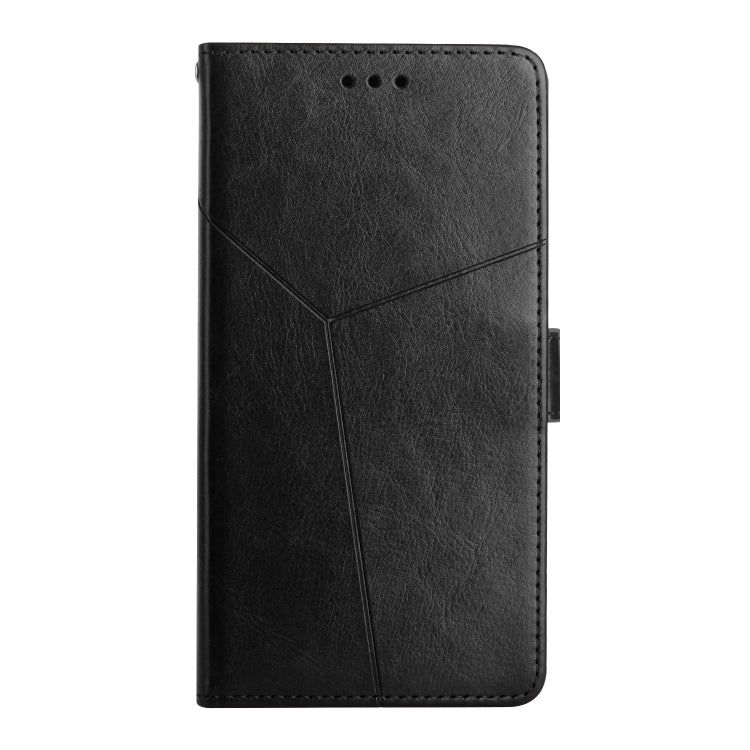 For OnePlus 12 5G Global Y-shaped Pattern Flip Leather Phone Case(Black) - OnePlus Cases by buy2fix | Online Shopping UK | buy2fix