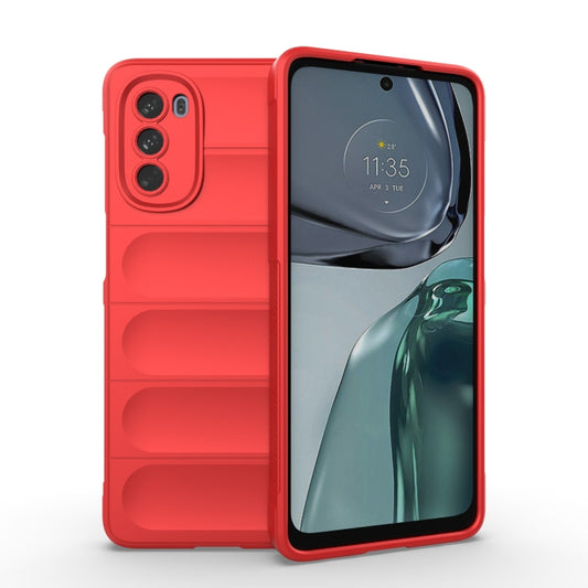 For Motorola Moto G62 5G Magic Shield TPU + Flannel Phone Case(Red) - Motorola Cases by buy2fix | Online Shopping UK | buy2fix