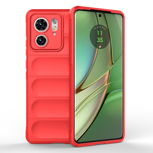 For Motorola Edge 40 5G Magic Shield TPU + Flannel Phone Case(Red) - Motorola Cases by buy2fix | Online Shopping UK | buy2fix