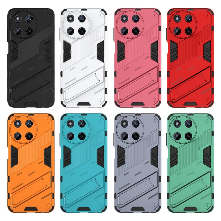 For Realme 11 4G Global Punk Armor 2 in 1 PC + TPU Phone Case with Holder(Orange) - Realme Cases by buy2fix | Online Shopping UK | buy2fix