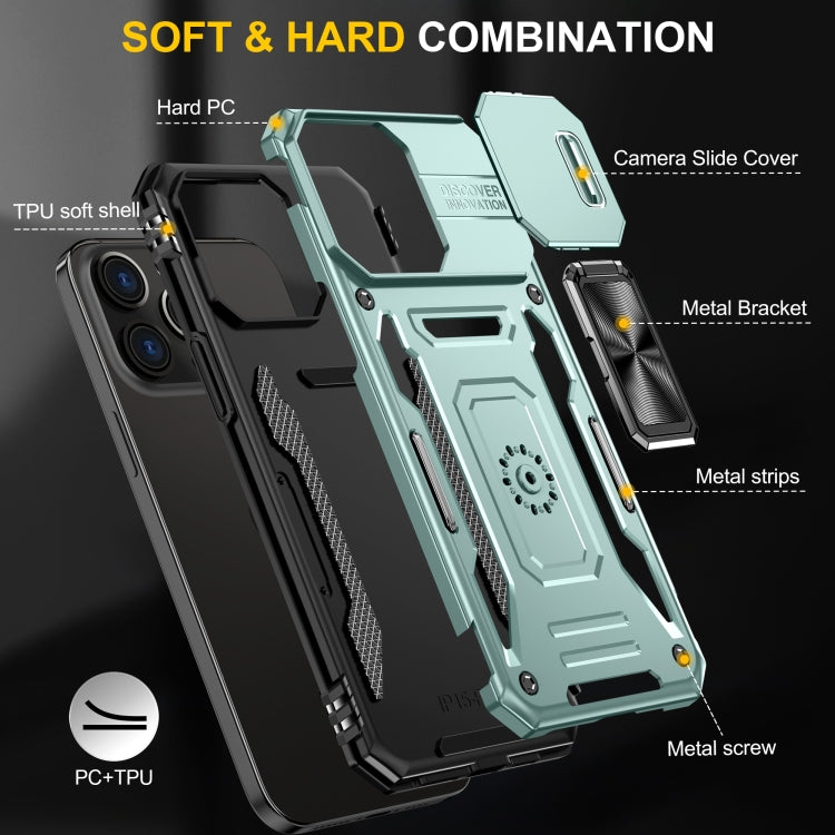 For iPhone 16 Pro Max Armor PC + TPU Camera Shield Phone Case(Alpine Green) - iPhone 16 Pro Max Cases by buy2fix | Online Shopping UK | buy2fix