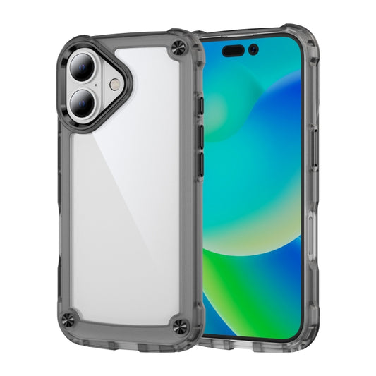 For iPhone 16 Skin Feel TPU + PC Phone Case(Transparent Black) - iPhone 16 Cases by buy2fix | Online Shopping UK | buy2fix