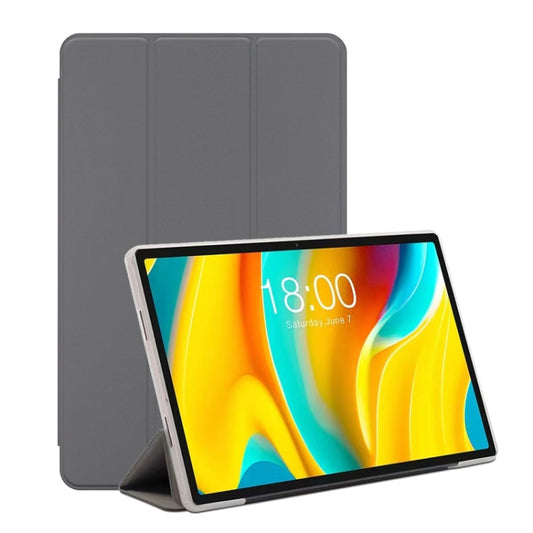 For Teclast T50 Pro 3-Fold Holder Folio Leather Tablet Smart Case(Grey) - Teclast by TECLAST | Online Shopping UK | buy2fix