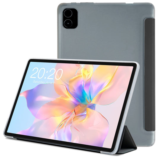 For Teclast P40 HD 3-Fold Holder Folio Leather Tablet Smart Case(Grey) - Teclast by TECLAST | Online Shopping UK | buy2fix