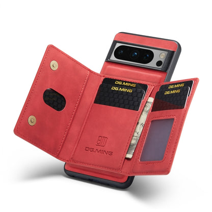 For Google Pixel 8 Pro DG.MING M2 Series 3-Fold Multi Card Bag + Magnetic Phone Case(Red) - Google Cases by DG.MING | Online Shopping UK | buy2fix