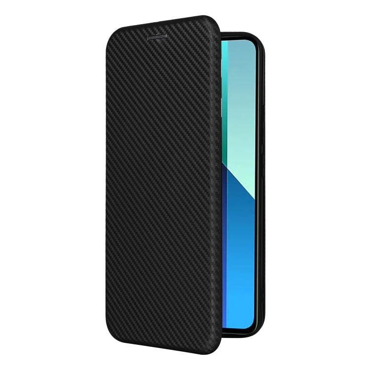 For Xiaomi Redmi Note 13 4G Carbon Fiber Texture Flip Leather Phone Case(Black) - Note 13 Cases by buy2fix | Online Shopping UK | buy2fix