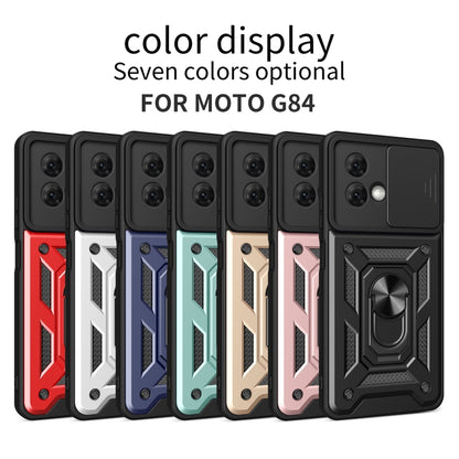 For Motorola Moto G84 Sliding Camera Cover Design TPU Hybrid PC Phone Case(Mint Green) - Motorola Cases by buy2fix | Online Shopping UK | buy2fix