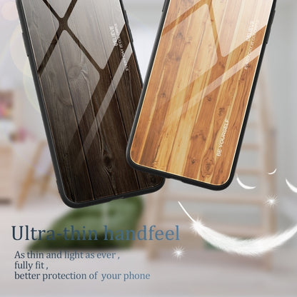 For iPhone 16 Pro Wood Grain Glass Phone Case(Black) - iPhone 16 Pro Cases by buy2fix | Online Shopping UK | buy2fix