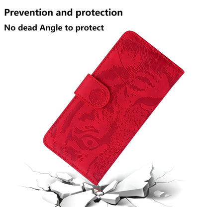 For Motorola Moto G Power 5G 2024 Tiger Embossing Pattern Leather Phone Case(Red) - Motorola Cases by buy2fix | Online Shopping UK | buy2fix