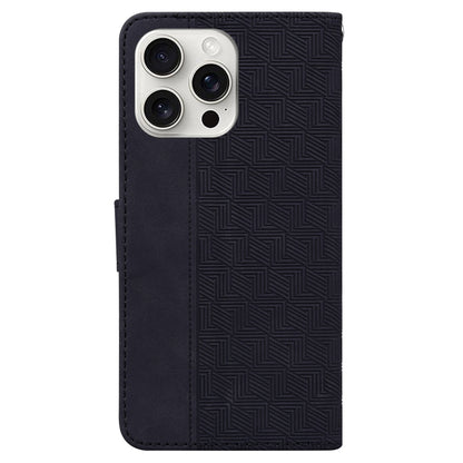 For iPhone 16 Pro Geometric Embossed Leather Phone Case(Black) - iPhone 16 Pro Cases by buy2fix | Online Shopping UK | buy2fix