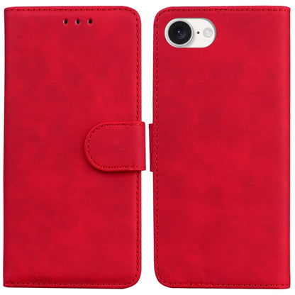 For iPhone SE 2024 Skin Feel Pure Color Flip Leather Phone Case(Red) - More iPhone Cases by buy2fix | Online Shopping UK | buy2fix