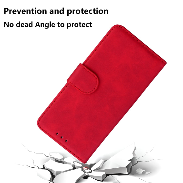 For Motorola Moto G Power 5G 2024 Skin Feel Pure Color Flip Leather Phone Case(Red) - Motorola Cases by buy2fix | Online Shopping UK | buy2fix