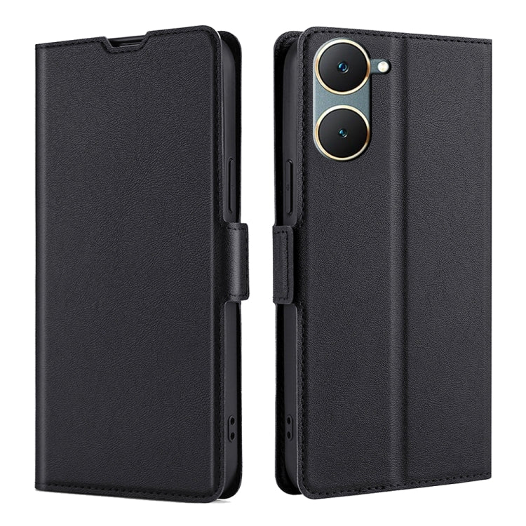 For vivo Y03 4G Ultra-thin Voltage Side Buckle Horizontal Flip Leather Phone Case(Black) - vivo Cases by buy2fix | Online Shopping UK | buy2fix