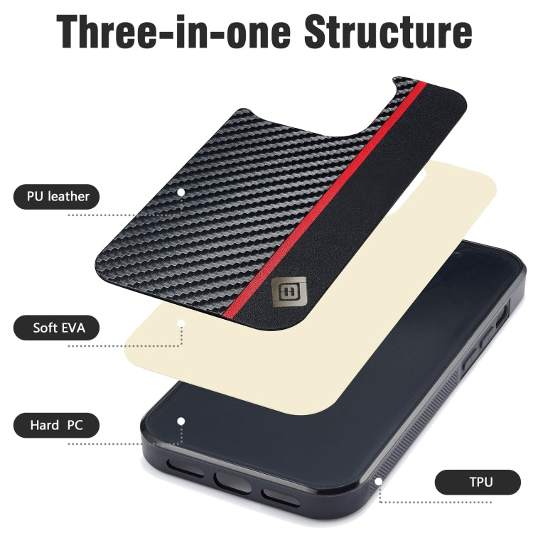 For Samsung Galaxy Note20 LC.IMEEKE 3 in 1 Carbon Fiber Texture Shockproof Phone Case(Black) - Galaxy Note20 Cases by LC.IMEEKE | Online Shopping UK | buy2fix