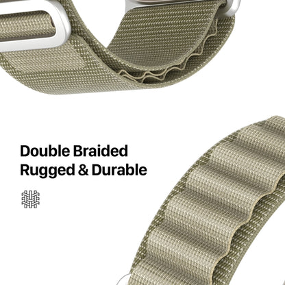 For Apple Watch Series 7 41mm DUX DUCIS GS Series Nylon Loop Watch Band(Olive) - Watch Bands by DUX DUCIS | Online Shopping UK | buy2fix