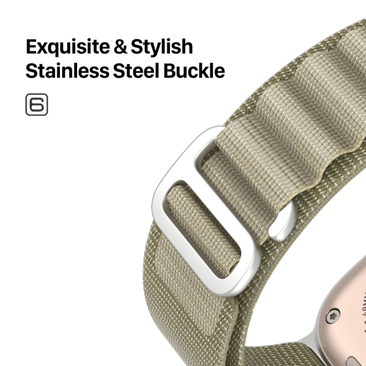 For Apple Watch Series 7 41mm DUX DUCIS GS Series Nylon Loop Watch Band(Olive) - Watch Bands by DUX DUCIS | Online Shopping UK | buy2fix