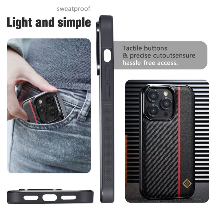 For iPhone 16 Pro Max LC.IMEEKE 3 in 1 Carbon Fiber Texture Shockproof Phone Case(Black) - iPhone 16 Pro Max Cases by LC.IMEEKE | Online Shopping UK | buy2fix