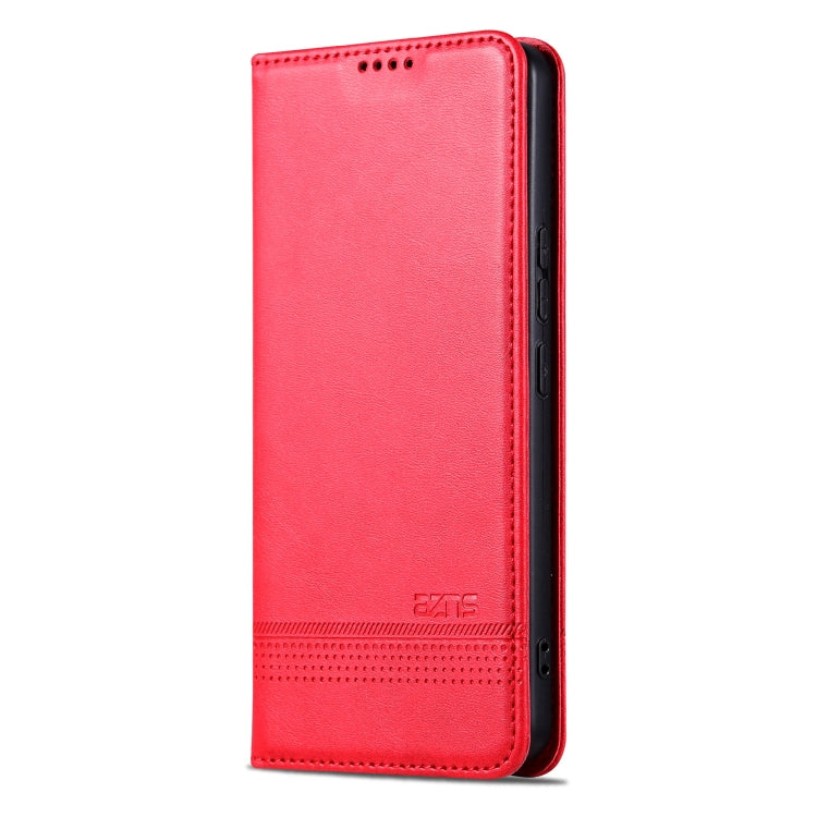 For Samsung Galaxy S24 5G AZNS Magnetic Calf Texture Flip Leather Phone Case(Red) - Galaxy S24 5G Cases by AZNS | Online Shopping UK | buy2fix