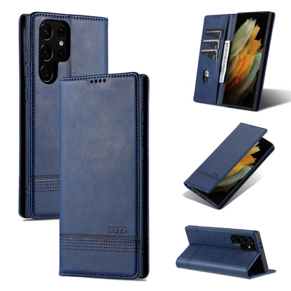 For Samsung Galaxy S24 Ultra 5G AZNS Magnetic Calf Texture Flip Leather Phone Case(Dark Blue) - Galaxy S24 Ultra 5G Cases by AZNS | Online Shopping UK | buy2fix