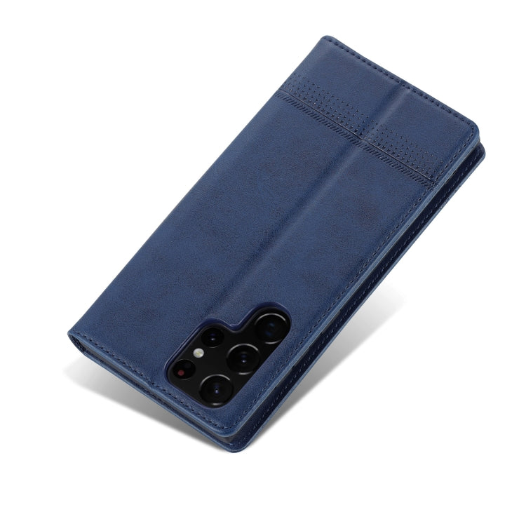 For Samsung Galaxy S24 Ultra 5G AZNS Magnetic Calf Texture Flip Leather Phone Case(Dark Blue) - Galaxy S24 Ultra 5G Cases by AZNS | Online Shopping UK | buy2fix