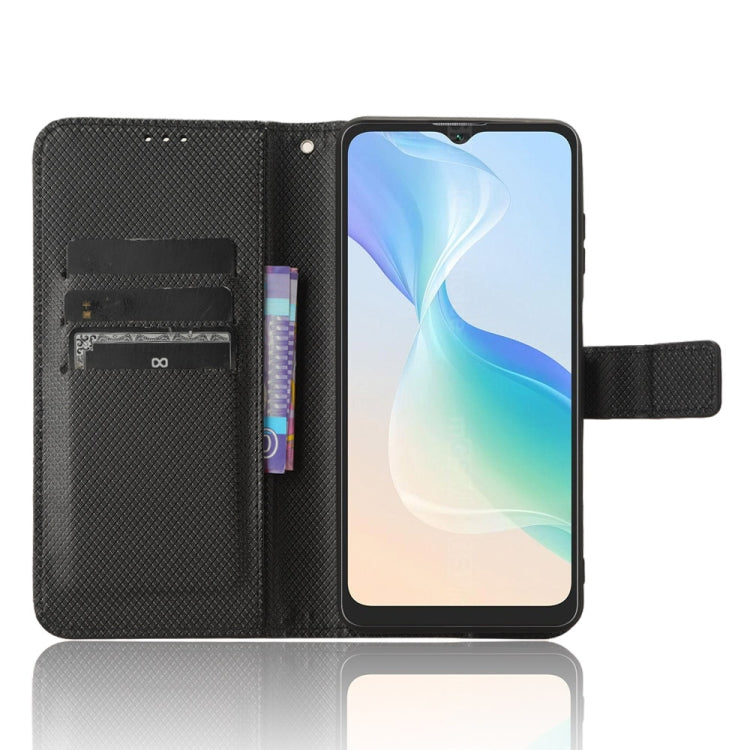 For Blackview Oscal C30 / C30 Pro Diamond Texture Leather Phone Case(Black) - More Brand by buy2fix | Online Shopping UK | buy2fix