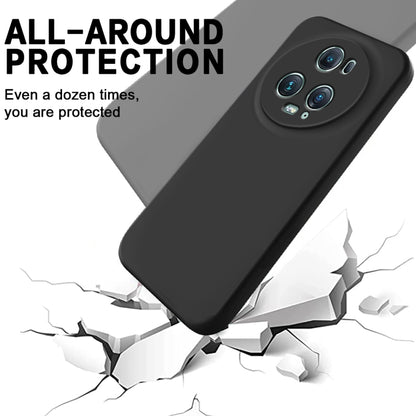 For Honor Magic5 Pro Pure Color Liquid Silicone Shockproof Phone Case(Black) - Honor Cases by buy2fix | Online Shopping UK | buy2fix