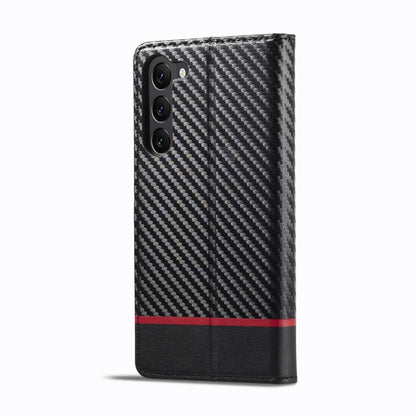 For Samsung Galaxy S24 5G LC.IMEEKE Carbon Fiber Leather Phone Case(Horizontal Black) - Galaxy S24 5G Cases by LC.IMEEKE | Online Shopping UK | buy2fix