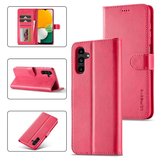 For Samsung Galaxy A15 5G LC.IMEEKE Calf Texture Leather Phone Case(Red) - Galaxy Phone Cases by LC.IMEEKE | Online Shopping UK | buy2fix
