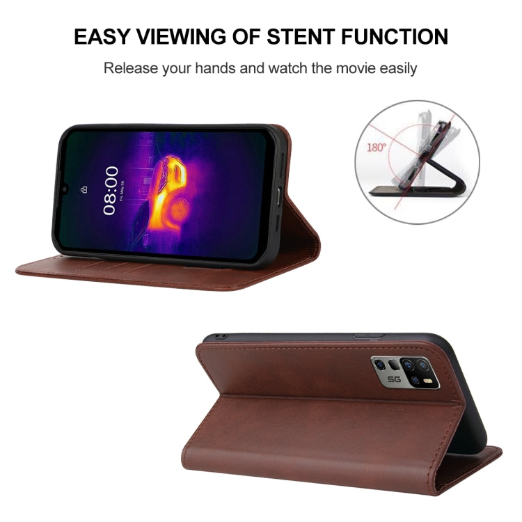 For Ulefone Armor 11T 5G / 11 5G Magnetic Closure Leather Phone Case(Brown) - Ulefone Cases by buy2fix | Online Shopping UK | buy2fix