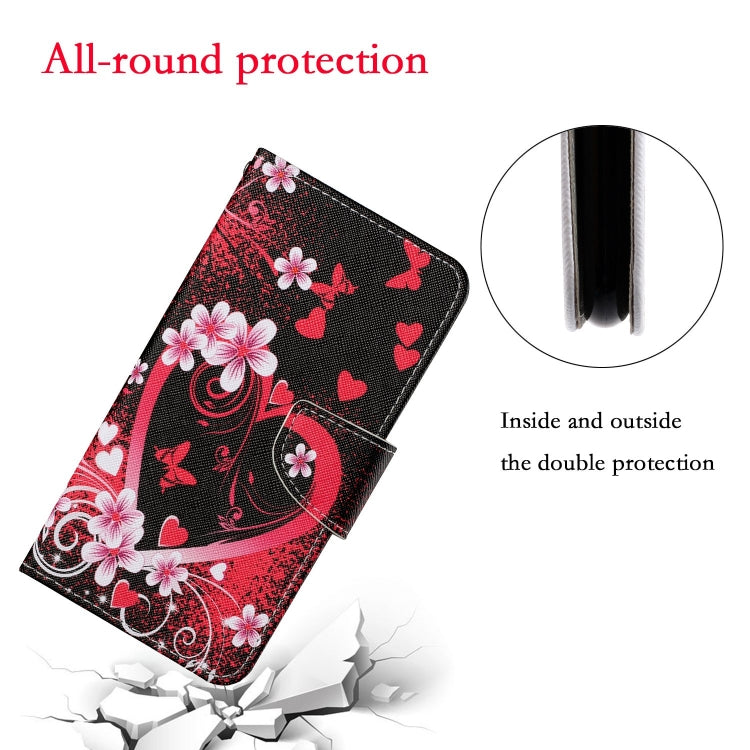 For iPhone 16 Pro Max 3D Colored Drawing Flip Leather Phone Case(Red Heart) - iPhone 16 Pro Max Cases by buy2fix | Online Shopping UK | buy2fix