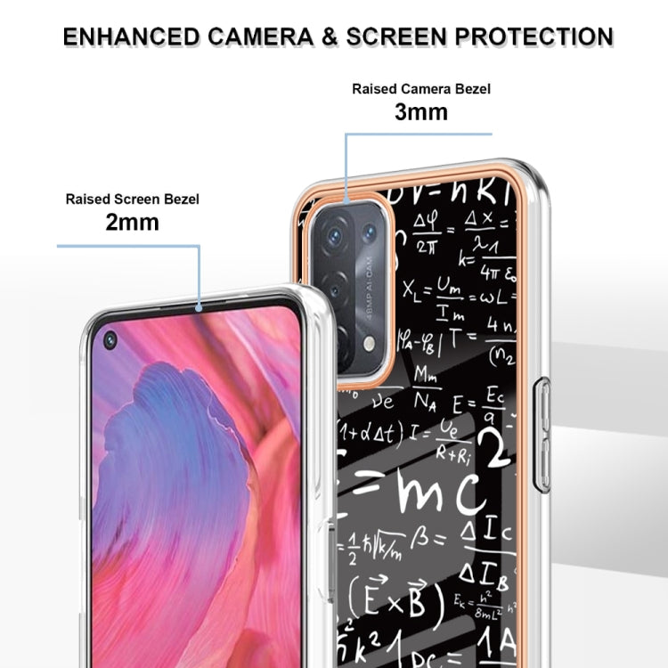 For OPPO A74 / A93 5G / A54 5G / A93s 5G Electroplating Marble Dual-side IMD Phone Case(Equation) - OPPO Cases by buy2fix | Online Shopping UK | buy2fix