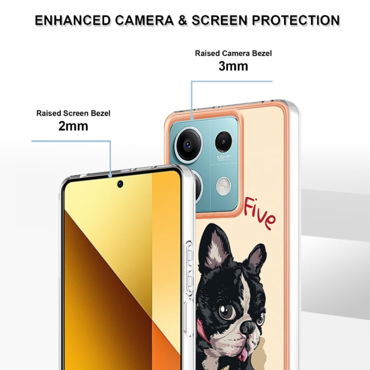 For Xiaomi Redmi Note 13 5G Electroplating Marble Dual-side IMD Phone Case(Lucky Dog) - Note 13 Cases by buy2fix | Online Shopping UK | buy2fix